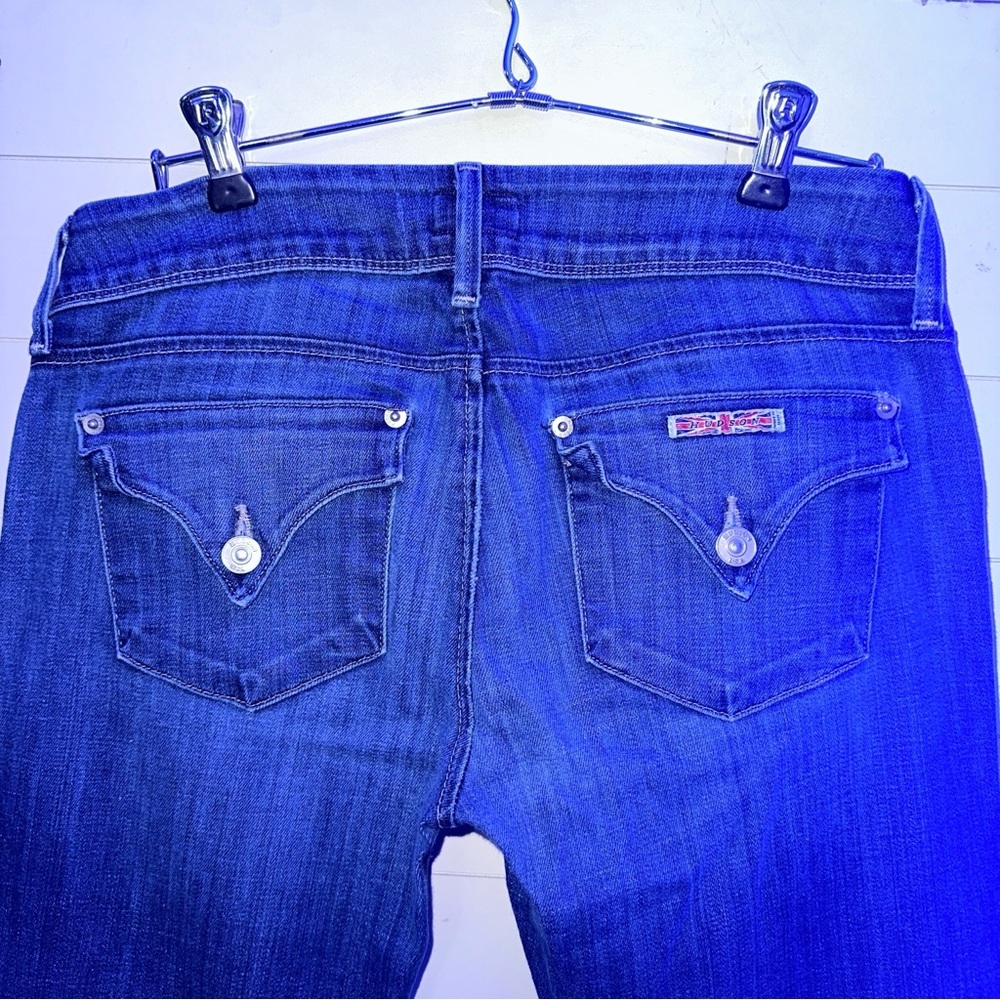 Hudson Signature Bootcut Jeans Womens 28 Blue Excellent Medium Wash Flap Pocket - Picture 5 of 10